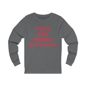 "Vote for Pedro Buttigieg" - Unisex Jersey Long Sleeve Tee - mayor-pete