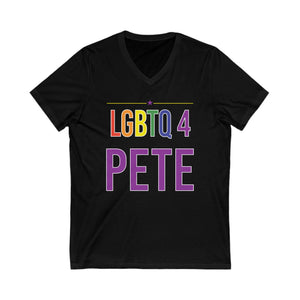 LGTBQ 4 Pete Unisex Jersey Short Sleeve V-Neck Tee