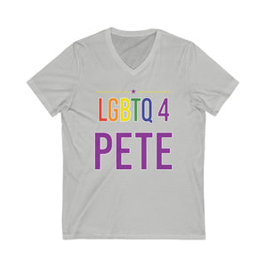 LGTBQ 4 Pete Unisex Jersey Short Sleeve V-Neck Tee