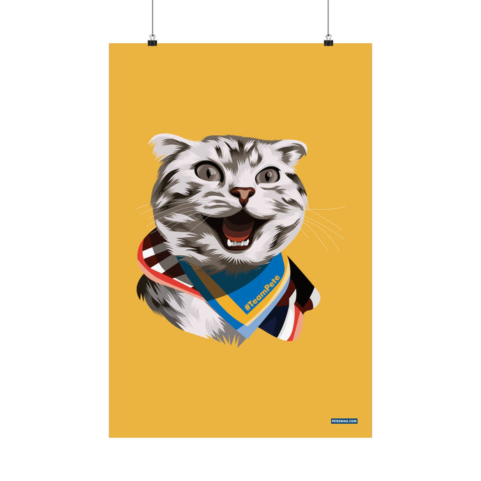 Happy Excited Cat Poster