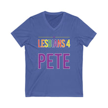 Load image into Gallery viewer, Lesbians 4 Pete Unisex Jersey Short Sleeve V-Neck Tee