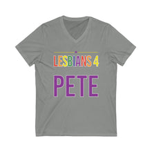 Load image into Gallery viewer, Lesbians 4 Pete Unisex Jersey Short Sleeve V-Neck Tee