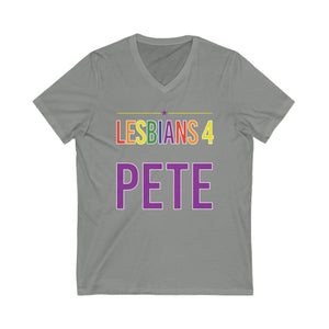 Lesbians 4 Pete Unisex Jersey Short Sleeve V-Neck Tee