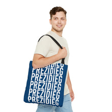 Load image into Gallery viewer, &quot;Prezidieg all over&quot; - River Blue - Tote Bag