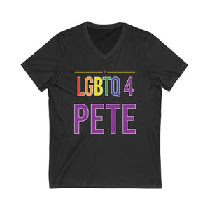 LGTBQ 4 Pete Unisex Jersey Short Sleeve V-Neck Tee