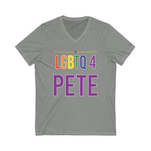 LGTBQ 4 Pete Unisex Jersey Short Sleeve V-Neck Tee