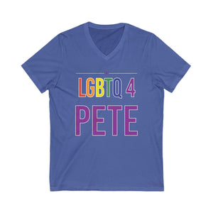 LGTBQ 4 Pete Unisex Jersey Short Sleeve V-Neck Tee