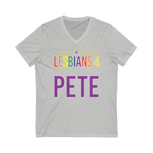 Load image into Gallery viewer, Lesbians 4 Pete Unisex Jersey Short Sleeve V-Neck Tee