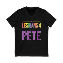 Load image into Gallery viewer, Lesbians 4 Pete Unisex Jersey Short Sleeve V-Neck Tee