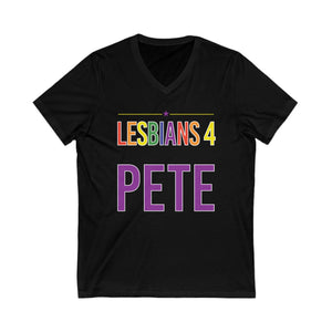 Lesbians 4 Pete Unisex Jersey Short Sleeve V-Neck Tee