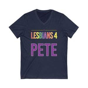 Lesbians 4 Pete Unisex Jersey Short Sleeve V-Neck Tee