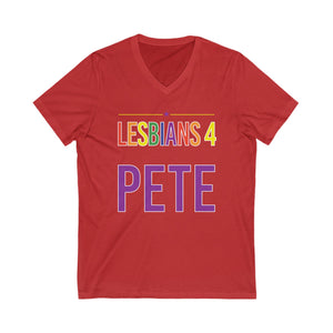 Lesbians 4 Pete Unisex Jersey Short Sleeve V-Neck Tee