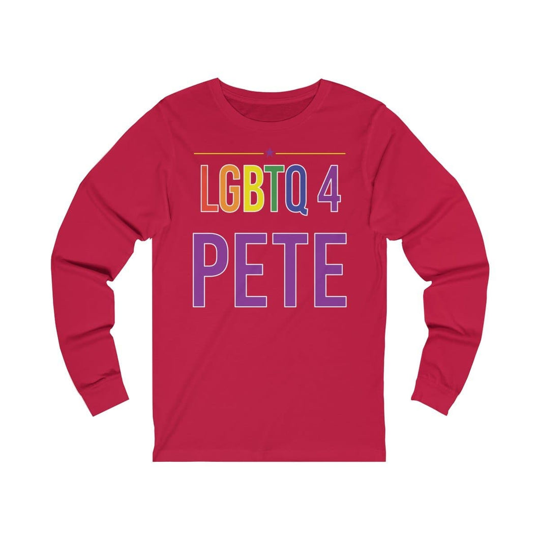 LGBTQ 4 for Pete -  Unisex Jersey Long Sleeve Tee - mayor-pete