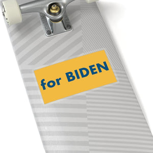 "for Biden" add-on Stickers - River Blue on Heartland Yellow background