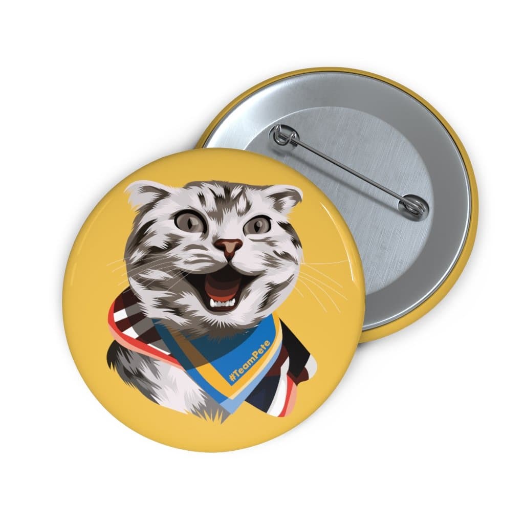 Happy Excited Cat - #TeamPete - Buttons