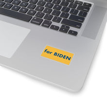 Load image into Gallery viewer, &quot;for Biden&quot; add-on Stickers - River Blue on Heartland Yellow background