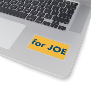 "for JOE" add-on Stickers - River Blue on Heartland Yellow background