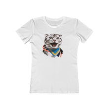 Load image into Gallery viewer, Happy Excited Cat - #TeamPete - Women&#39;s The Boyfriend Tee
