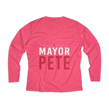 Load image into Gallery viewer, Women&#39;s Long Sleeve Performance V-neck Tee - mayor-pete