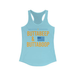 "Buttabeep & Buttaboop" -  Women's Ideal Racerback Tank - mayor-pete
