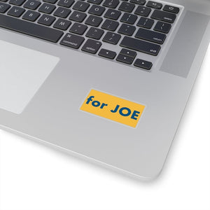 "for JOE" add-on Stickers - River Blue on Heartland Yellow background