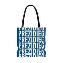 Load image into Gallery viewer, &quot;Prezidieg all over&quot; - River Blue - Tote Bag
