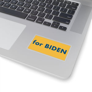 "for Biden" add-on Stickers - River Blue on Heartland Yellow background
