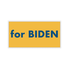 Load image into Gallery viewer, &quot;for Biden&quot; add-on Stickers - River Blue on Heartland Yellow background