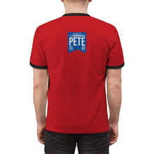 Load image into Gallery viewer, Buttigieg Batman - Pete Tag - Unisex Ringer Tee