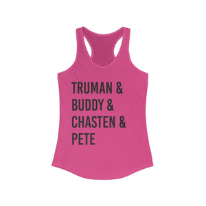 "Truman & Buddy" - Women's Ideal Racerback Tank - mayor-pete