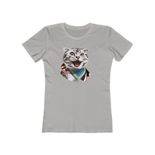 Load image into Gallery viewer, Happy Excited Cat - #TeamPete - Women&#39;s The Boyfriend Tee