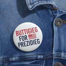 Load image into Gallery viewer, Buttigieg for Prezidieg! &quot;Calm Blue&quot; Pin Buttons - mayor-pete